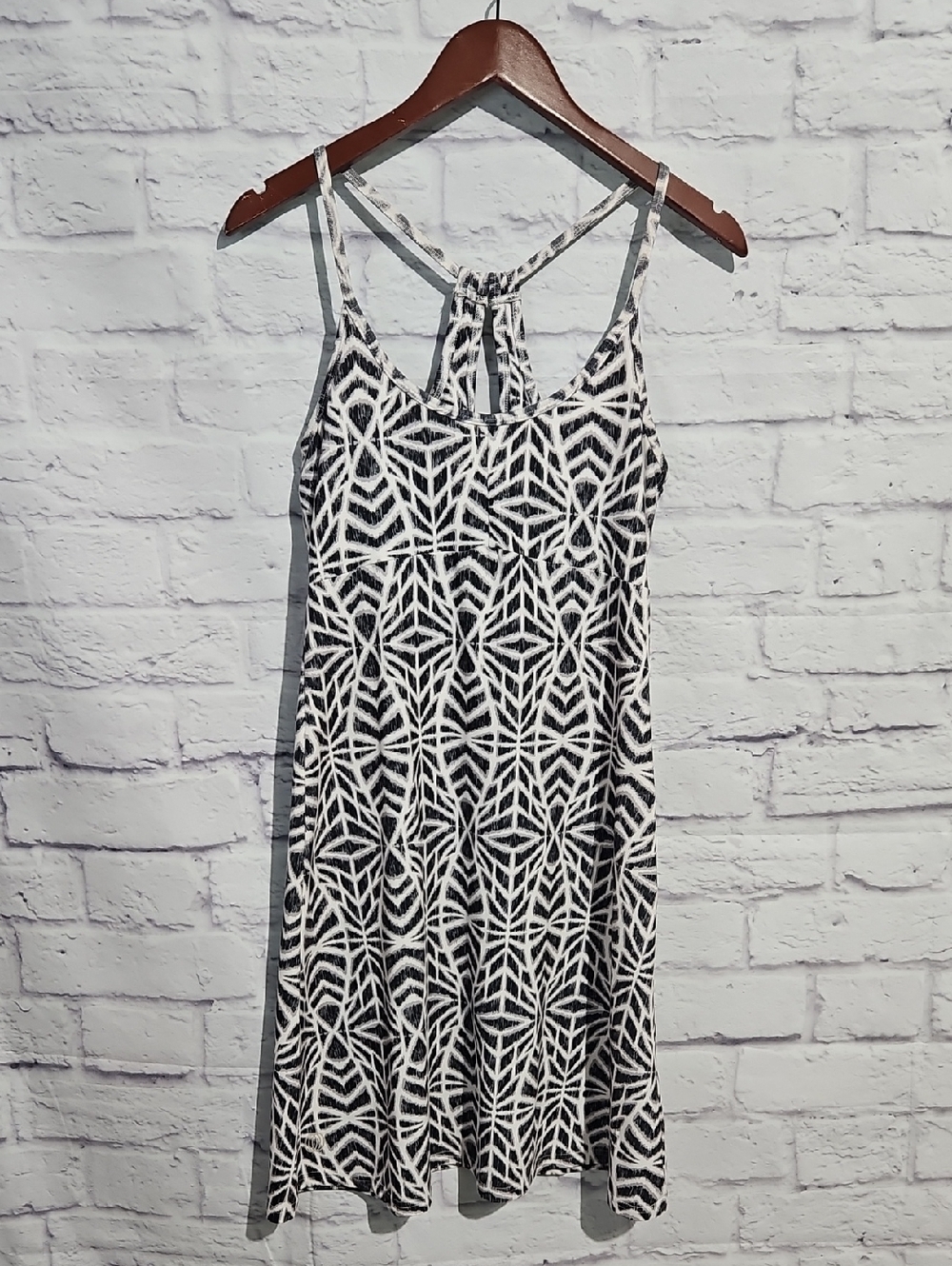 Balance Collection Black & White Geometric Mini Dress Athletic